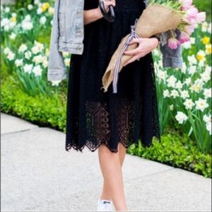 H&M Black Lace Midi Skirt